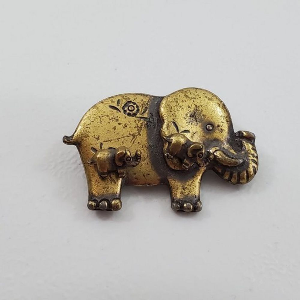Torino‎ Elephant Pin Earrings Gold Tone Boho Matchi